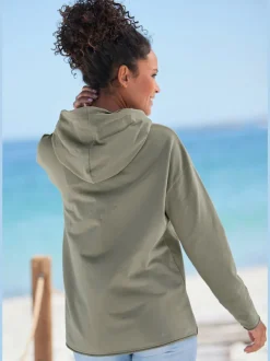 Sweatshirts à capuche avec logo imprimé et mancherons