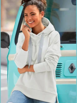 Sweatshirts à capuche avec logo et finitions côtelées
