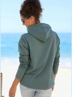 Sweatshirts à capuche avec logo et ourlet droit