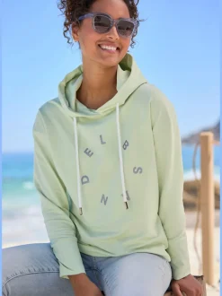 Sweatshirts à capuche avec logo et ourlet droit