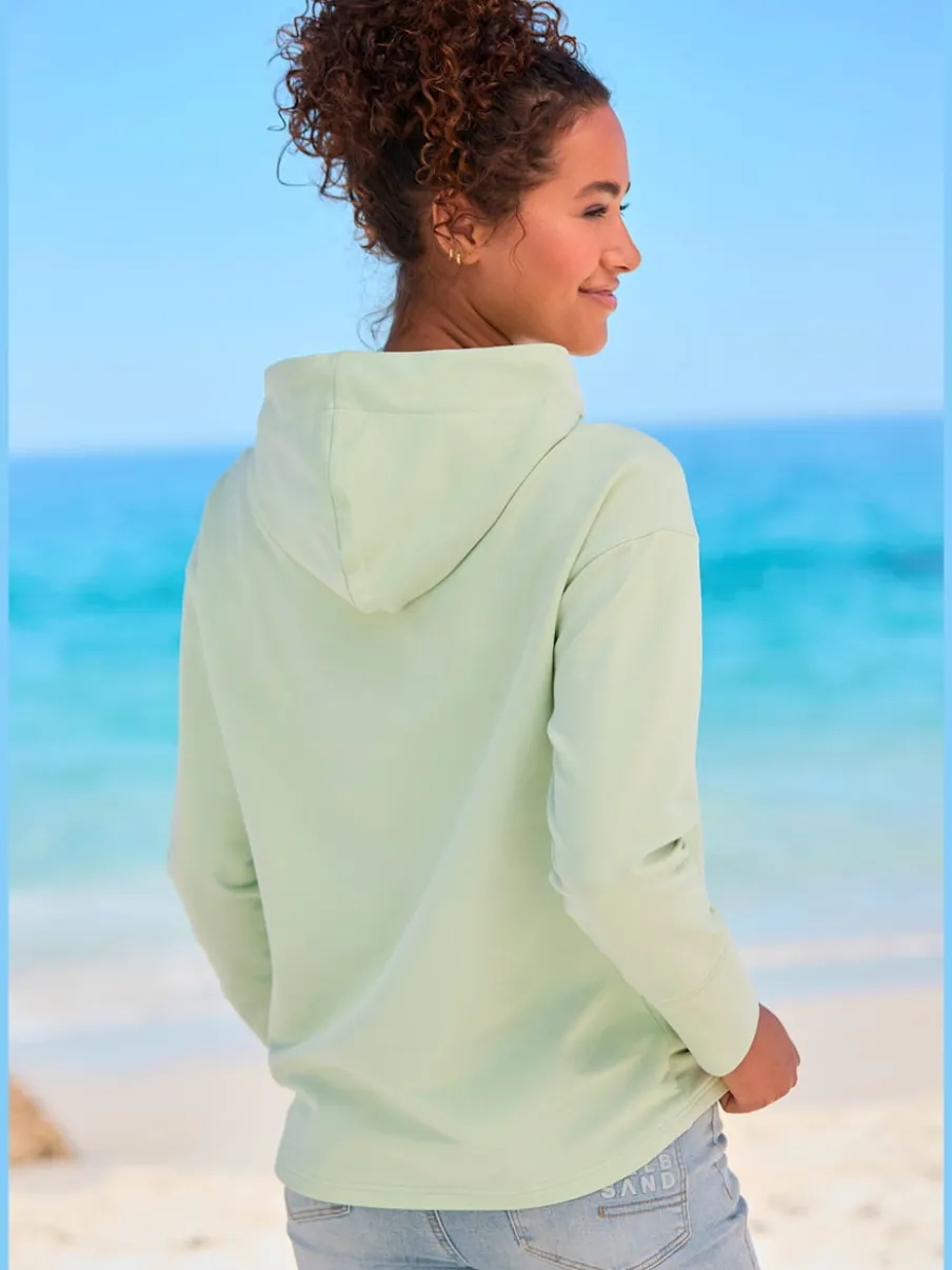 Sweatshirts à capuche avec logo et ourlet droit