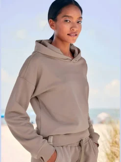 Sweatshirts à capuche avec mancherons et logo brodé