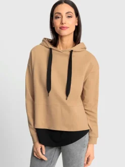 Sweatshirts à capuche avec mancherons et fentes latérales
