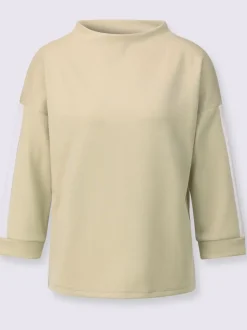 Sweatshirts à col corolle avec mancherons et rayures contrastées