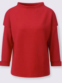 Sweatshirts à col corolle avec mancherons et rayures contrastées
