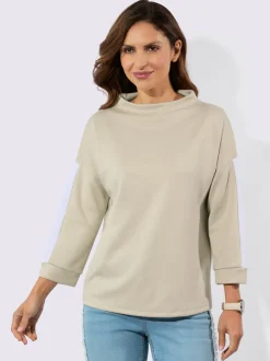 Sweatshirts à col corolle avec mancherons et rayures contrastées