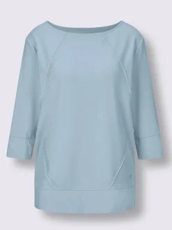 Sweatshirts col en U à manches trois quart