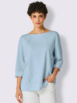 Sweatshirts col en U à manches trois quart