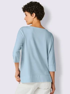 Sweatshirts col en U à manches trois quart