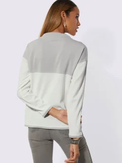 Sweatshirts à col montant avec inscriptions et détails brillants
