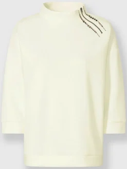 Sweatshirts à col montant avec petites pierres fantaisie