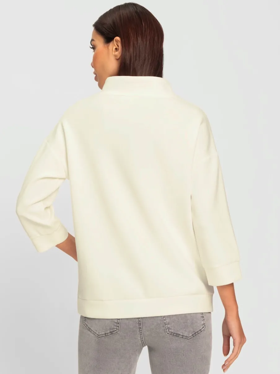 Sweatshirts à col montant avec petites pierres fantaisie