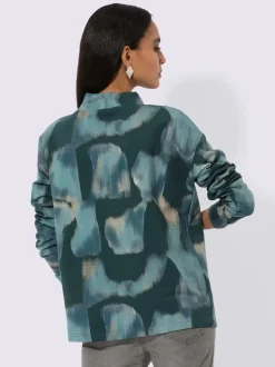 Sweatshirts à col montant avec imprimé inspirations naturelles