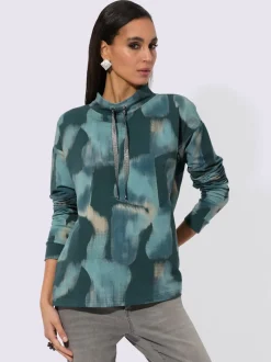 Sweatshirts à col montant avec imprimé inspirations naturelles