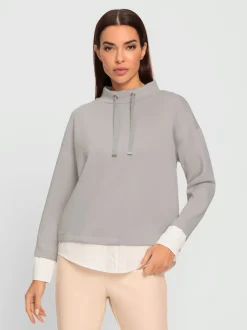 Sweatshirts à col montant avec cordons et mancherons décontractés