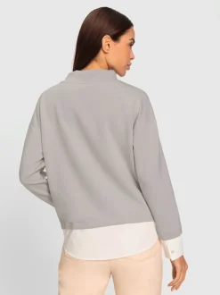 Sweatshirts à col montant avec cordons et mancherons décontractés
