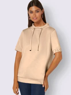 Sweatshirts à col montant avec cordon et fentes latérales