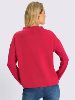 Sweatshirts col montant manches longues inscription argentée