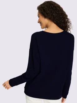 Sweatshirts à col rond avec imprimé ancre brillant