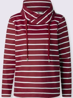 Sweatshirts à col roulé avec rayures manches longues