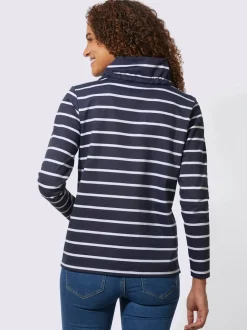 Sweatshirts à col roulé avec rayures manches longues