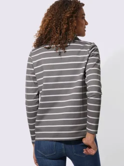 Sweatshirts à col roulé avec rayures manches longues