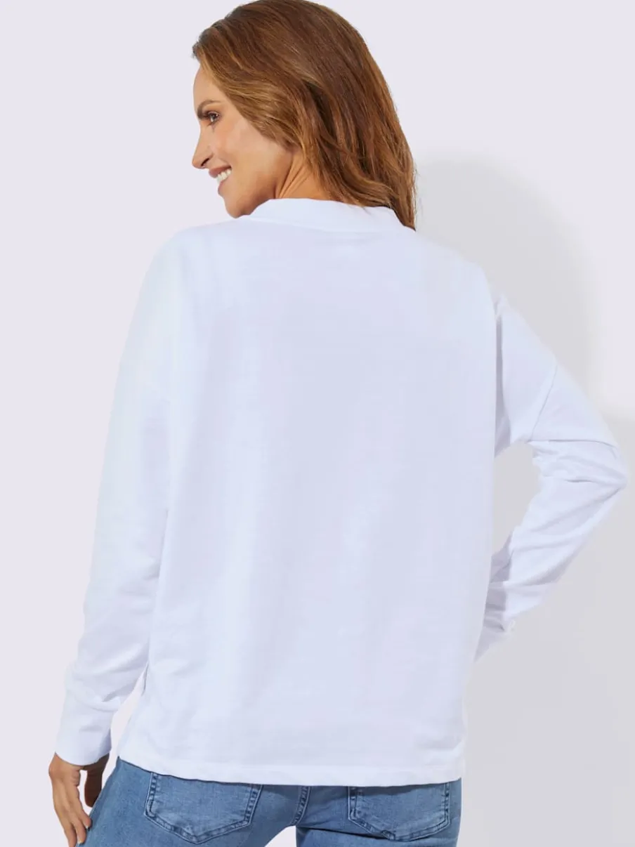 Sweatshirts à coupe ample avec encolure ronde côtelée