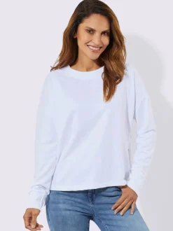 Sweatshirts à coupe ample avec encolure ronde côtelée