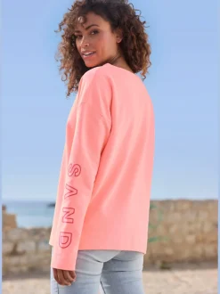 Sweat-shirts décontractés avec logo sur manches et poitrine