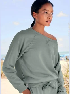 Sweatshirts à encolure ronde avec bords-côtes confortables