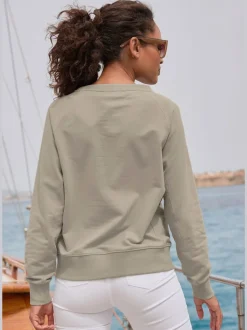 Sweat-shirts à encolure ronde avec logo légèrement brillant