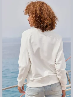 Sweat-shirts à encolure ronde avec logo légèrement brillant