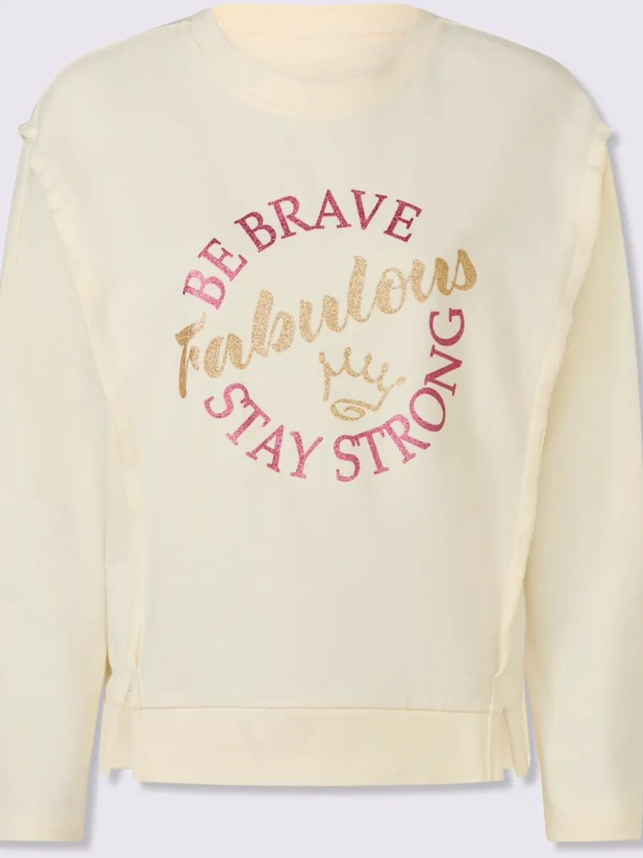 Sweatshirts en coton à inscription scintillante manches longues