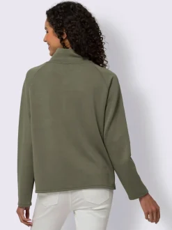 Sweatshirts en mélange de modal col montant asymétrique
