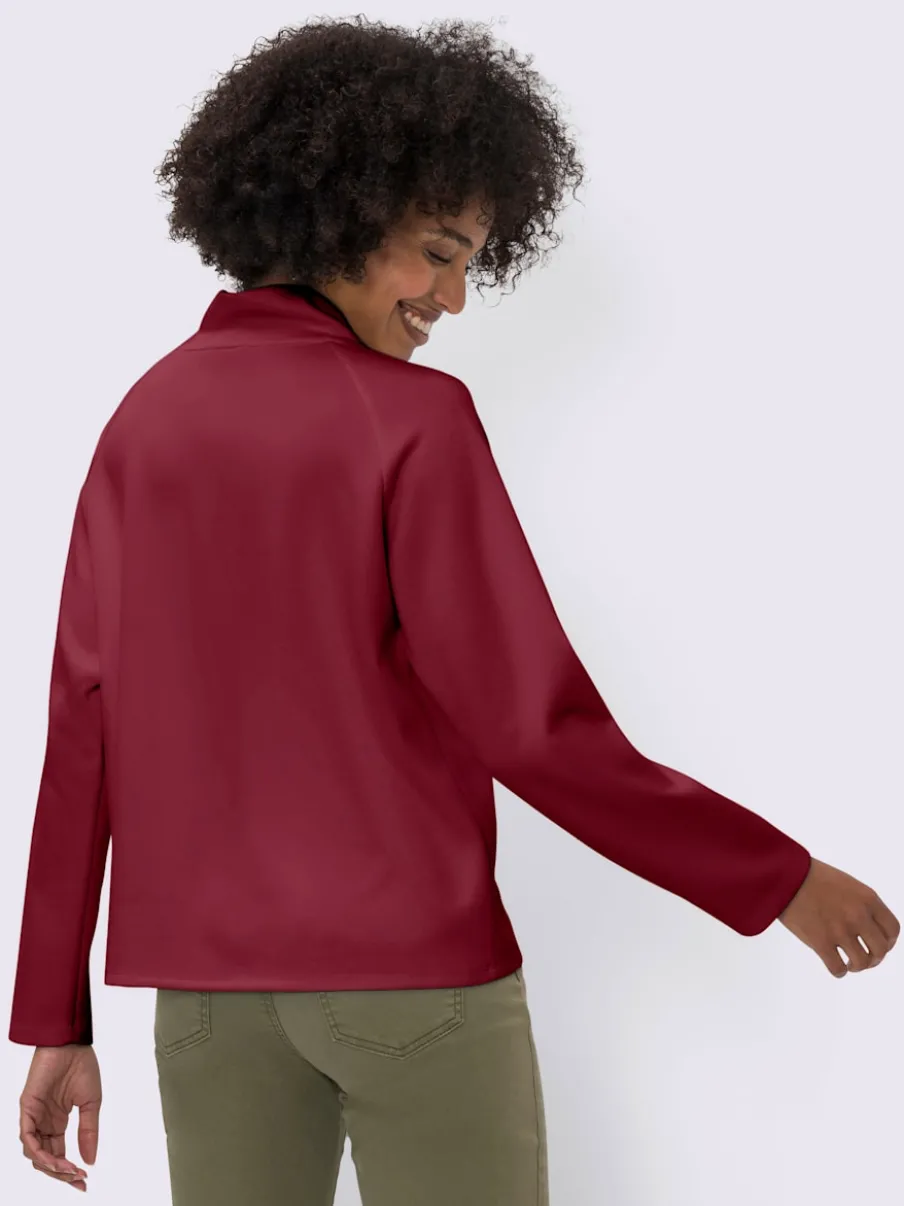 Sweatshirts en mélange de modal col montant asymétrique