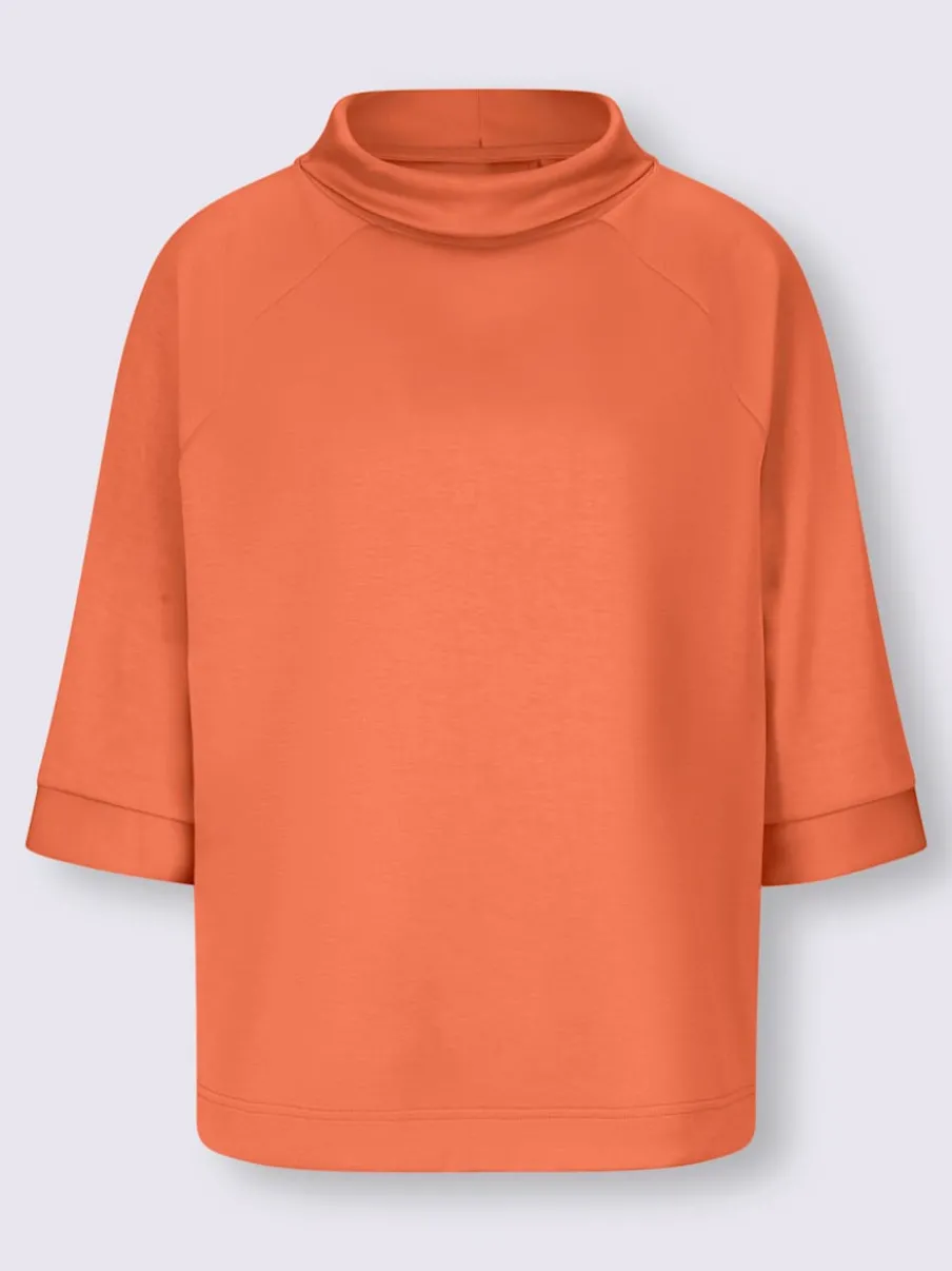 Sweatshirts en modal doux avec col montant et manches.