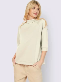 Sweatshirts en modal doux avec col montant et manches.