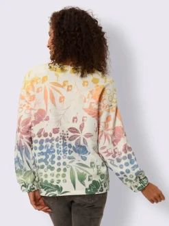 Sweatshirts légers à imprimé floral avec encolure ronde
