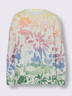 Sweatshirts légers à imprimé floral avec encolure ronde