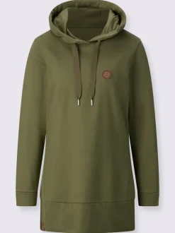 Sweatshirts longs avec capuche et empiècements en synthétique