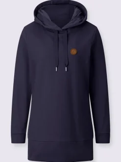 Sweatshirts longs avec capuche et empiècements en synthétique
