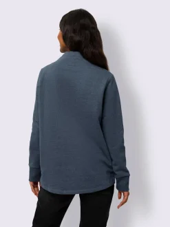Sweatshirts longs à col montant asymétrique et manches longues