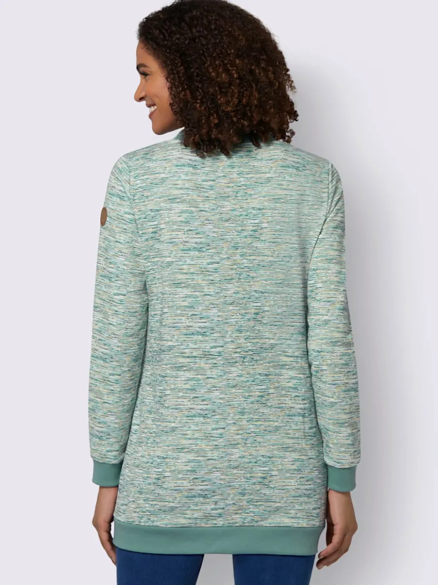 Sweatshirts longs à col rond et boutons fantaisie