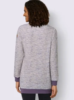 Sweatshirts longs à col rond et boutons fantaisie