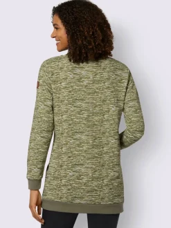 Sweatshirts longs à col rond et boutons fantaisie