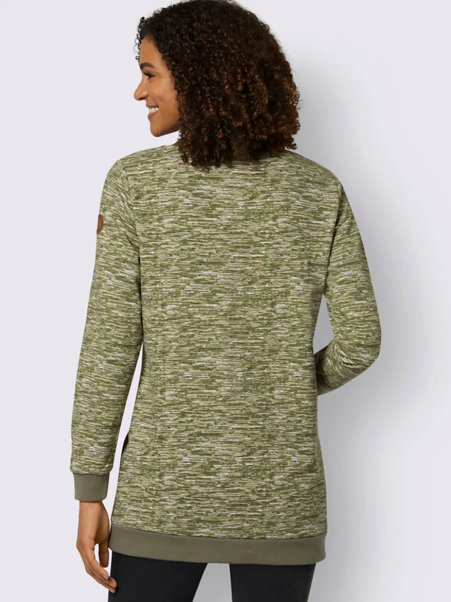 Sweatshirts longs à col rond et boutons fantaisie