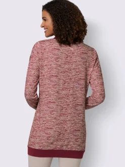 Sweatshirts longs à col rond et boutons fantaisie