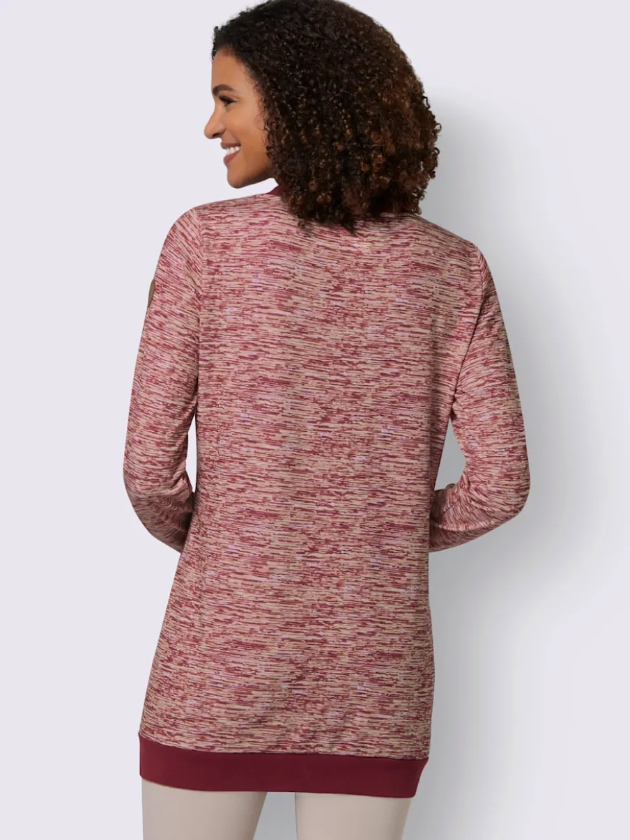 Sweatshirts longs à col rond et boutons fantaisie