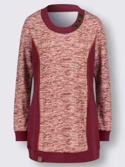 Sweatshirts longs à col rond et boutons fantaisie