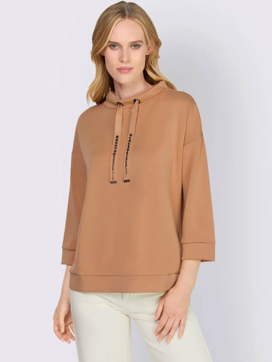 Sweatshirts mancherons avec col montant et détails fantaisie